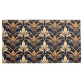 Dusty Blue und Orange Art Deco Kissenbezug (Vorderseite-Rechts)