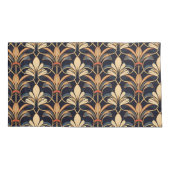 Dusty Blue und Orange Art Deco Kissenbezug (Rückseite-Links)