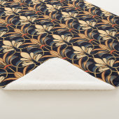 Dusty Blue und Orange Art Deco Sherpadecke (3/4)