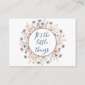 Dusty Blue und Peach Boho Wildblume QR Code Begleitkarte (Vorderseite)