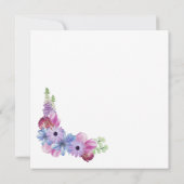 Dusty Blue und Pink Floral Bridal Brunch Einladung (Rückseite)