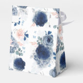 Dusty Blue und Pink Floral Wedding Geschenkschachtel (Rückseite)