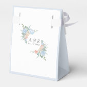 Dusty Blue und Pink Floral Wedding Geschenkschachtel (Rückseite)