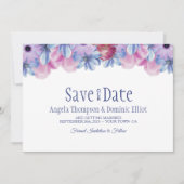 Dusty Blue und Pink Floral Wedding Save the Date (Vorderseite)
