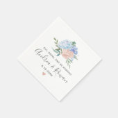 Dusty Blue und Pink Floral Wedding Serviette (Ecke)
