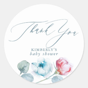 Dusty Blue und Pink Special Party Danke Runder Aufkleber