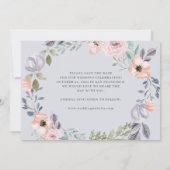 Dusty Blue und Rose Geometric Floral | Zwei Fotos Save The Date (Rückseite)