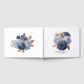 Dusty Blue und Rose Gold Floral Wedding Gästebuch (Voll)