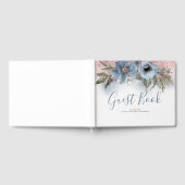 Dusty Blue und Rose Gold Glitzer Wedding Gästebuch (Voll)