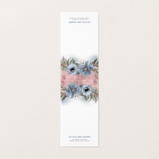 Dusty Blue und Rose Gold | Zusätzliche Karte (Außenseite Aufgefaltet)