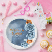 Dusty Blue und Rusty Peony Floral Wedding Pappteller (Party)