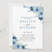 Dusty Blue und Sage Green Wedding Einladung (Vorderseite)