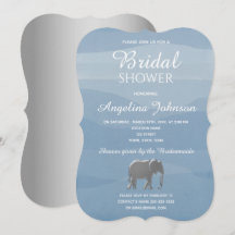 Dusty Blue und Silver Foil Elephant Brautparty