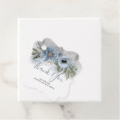 Dusty Blue und Silver Glitzer Elegante Blumenbeete Geschenkanhänger (Beispiel)