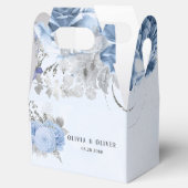 Dusty Blue und Silver Glitzer Florals Wedding Geschenkschachtel (Geöffnet)