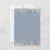 Dusty Blue und Silver Glitzer Modern Wedding RSVP (Rückseite)