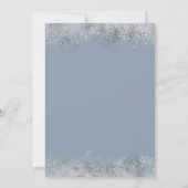 Dusty Blue und Silver Glitzer Taufe Einladung (Rückseite)