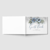 Dusty Blue und Silver Glitzer Wedding Gästebuch (Voll)