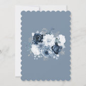 Dusty Blue und Silver Wedding Einladung (Rückseite)