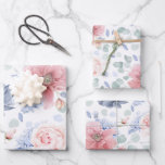 Dusty Blue und Soft Pink Blume Botanisches Muster Geschenkpapier Set<br><div class="desc">Botanisch rosa und staubblaue Blumenmuster,  Umhüllungspapiere</div>