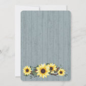 Dusty Blue und Sunflower Jar Rustic Wedding Einladung (Rückseite)