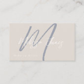Dusty Blue und Tan Elegant Minimalistisch Visitenkarte (Vorderseite)