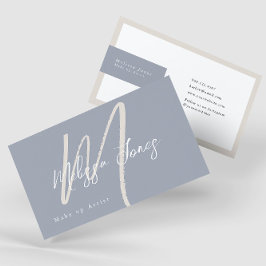 Dusty Blue und Tan Elegant Minimalistisch Visitenkarte