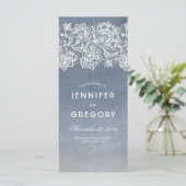 Dusty Blue und Vintage Hochzeitsprogramme Programm (Stehend Vorderseite)