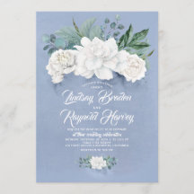 Dusty Blue und White Blume Elegante Peony Wedding