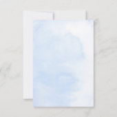 Dusty Blue und White Floral Wedding RSVP (Rückseite)