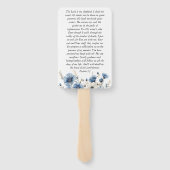 Dusty Blue und White Foto Memorial Fächer (Rückseite)