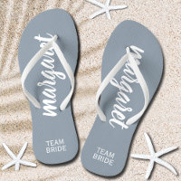 Dusty Blue und White Personalisiert Team Bride