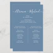 Dusty Blue und White Simple Brautparty Minimal (Vorne/Hinten)