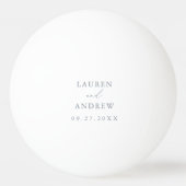 Dusty Blue und White Wedding Personalisiert Beer Tischtennisball (Rückseite)