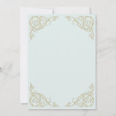 Dusty Blue Verziert Vintag Baroque Wedding Einladung (Rückseite)