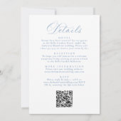 Dusty Blue Victorian Floral All in One Wedding Einladung (Rückseite)