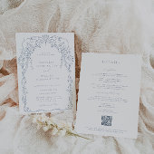 Dusty Blue Victorian Frame Wedding Einladung