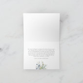 Dusty Blue Vielen Dank | Eleganter Blumenfrühling Dankeskarte (Innenseite)