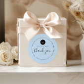 Dusty Blue Vielen Dank Handmade mit Liebe Runder Aufkleber