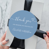 Dusty blue Vielen Dank Herzenslust Runder Aufkleber