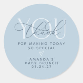 Dusty Blue Vielen Dank Runder Aufkleber