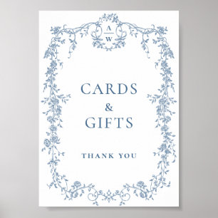 Dusty Blue Viktorianisch Cards and Gifts Wedding S Poster