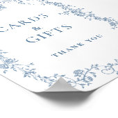 Dusty Blue Viktorianisch Cards and Gifts Wedding S Poster (Ecke)