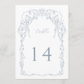 Dusty Blue Viktorianisch Frame Tischnummer (Rückseite)