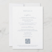 Dusty Blue Viktorianisch Frame Wedding Einladung (Rückseite)