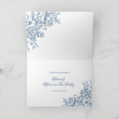 Dusty Blue Viktorianisch Garden Brautparty Tea Dankeskarte (Innenseite)