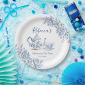 Dusty Blue Viktorianisch Garden Brautparty Tea Pappteller (Party)