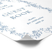 Dusty Blue Viktorianisch Grace Gäestbook Wedding S Poster (Ecke)