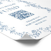 Dusty Blue Viktorianisch Honeymoon Fund Wedding Si Poster (Ecke)