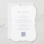 Dusty Blue Vintag Blüh Monogram Wedding Einladung (Rückseite)